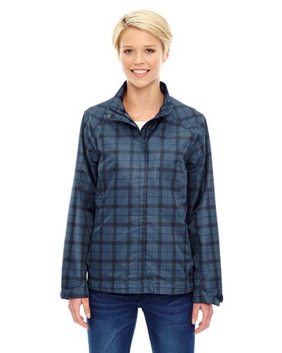 Custom Embroidered  North End Ladies' Locale Lightweight City Plaid Jacket - 78671 